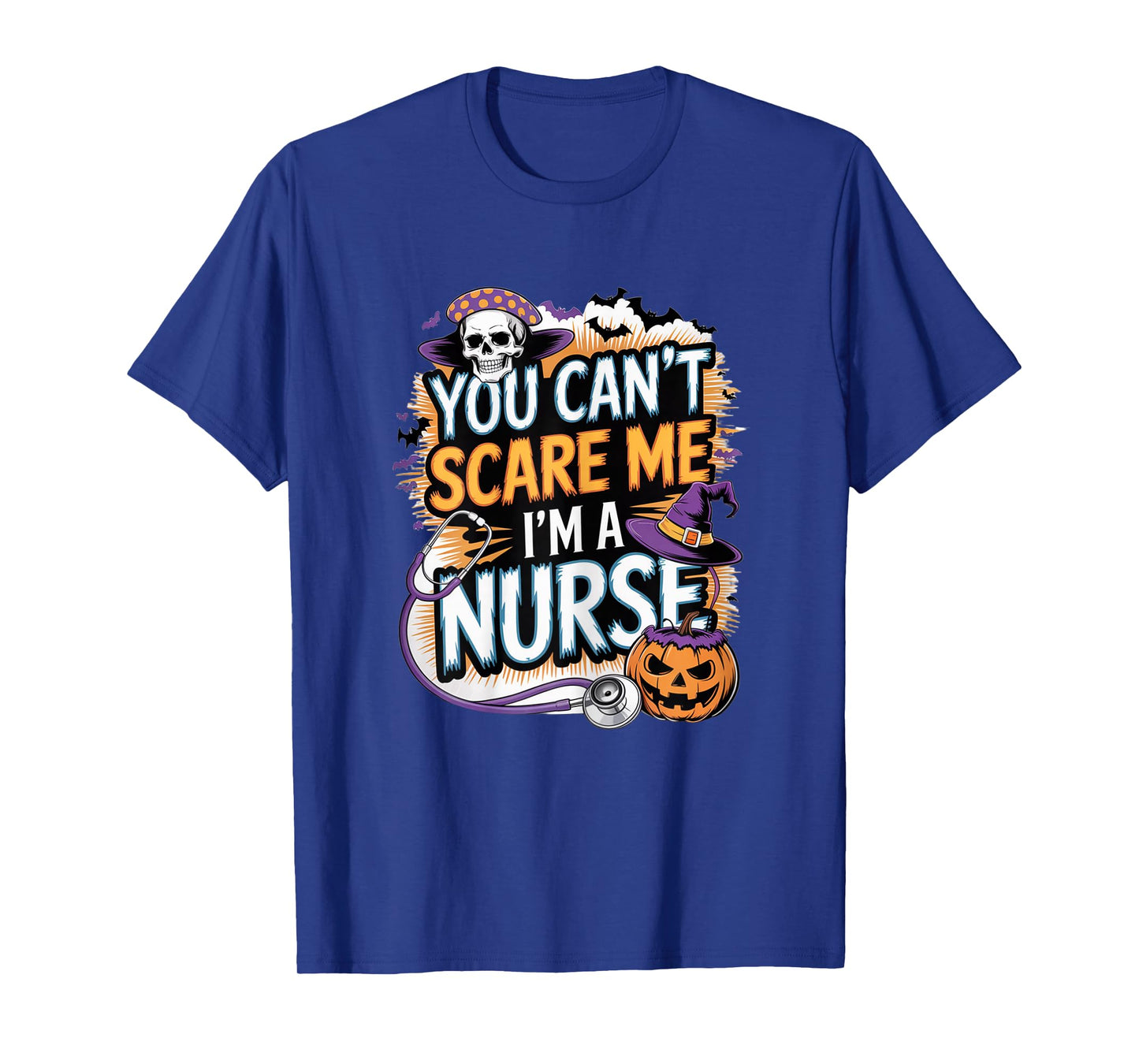 You Cant Scare Me Im a Nurse Halloween RN Witch Boo Funny T-Shirt