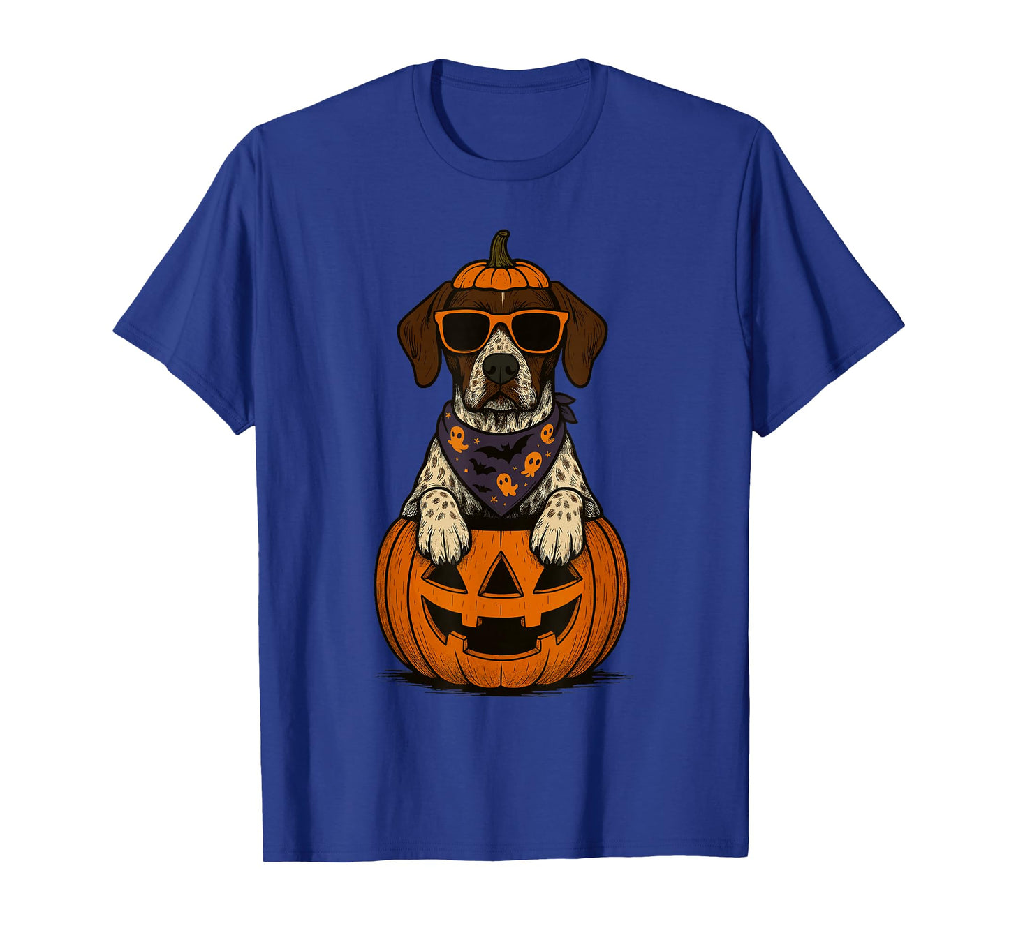 Spooky German Shorthaired Pointer Pumpkin Halloween T-Shirt
