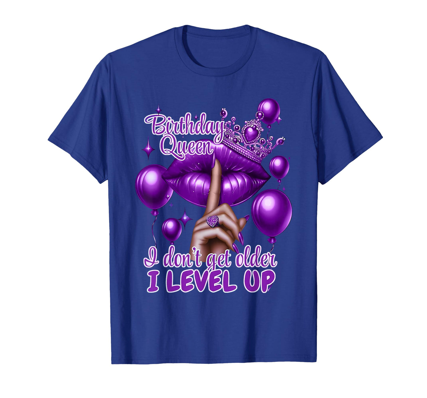 Retro Purple Birthday Queen I Dont Get Older I Level Up T-Shirt