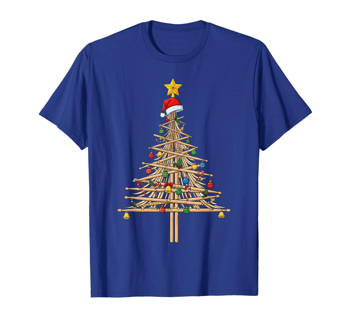 Drum Christmas Tree Drumming Funny Xmas Drumset Drummer T-Shirt