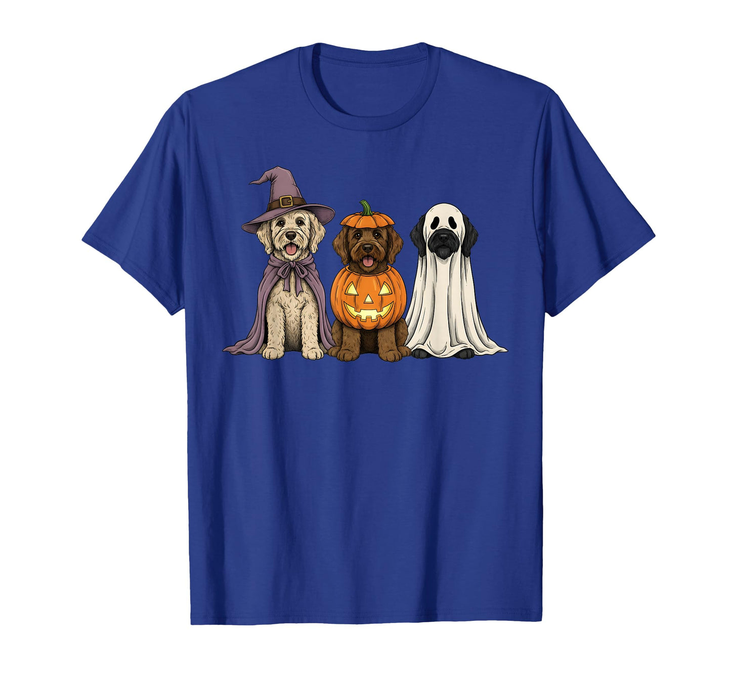 Spooky Ghost Labradoodle Pumpkin Halloween Dog Lover T-Shirt