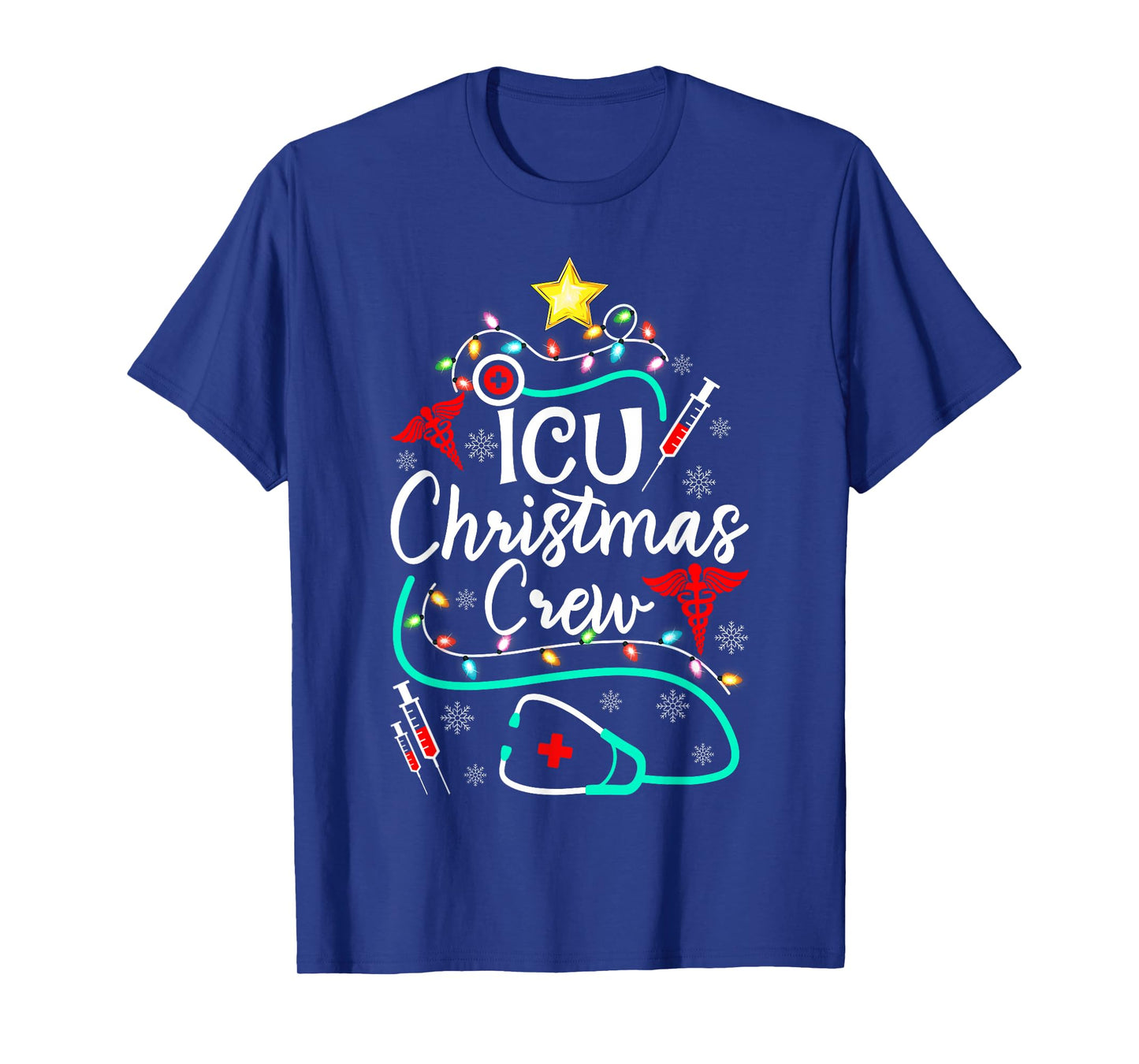 Nurse ICU Christmas Crew Nursing Christmas Tree T-Shirt