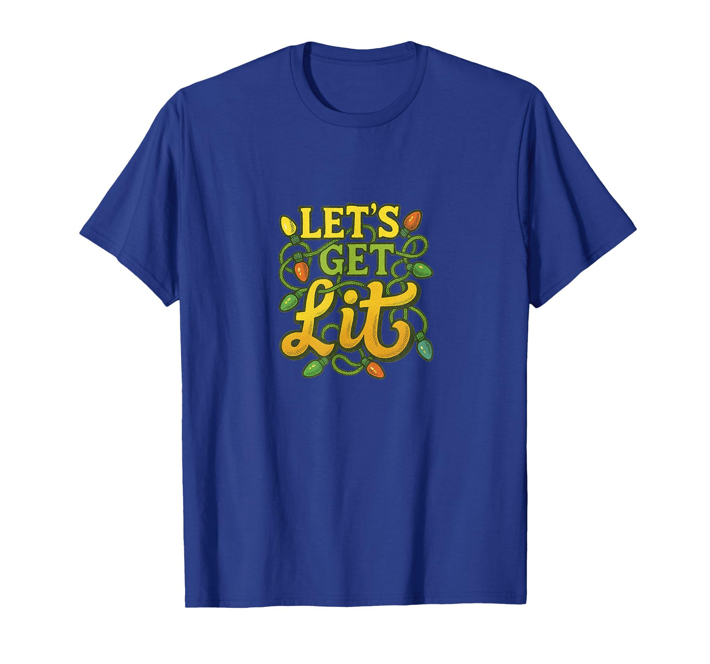 Let’s Get Lit Funny Christmas Lights Holiday Party Humor T-Shirt