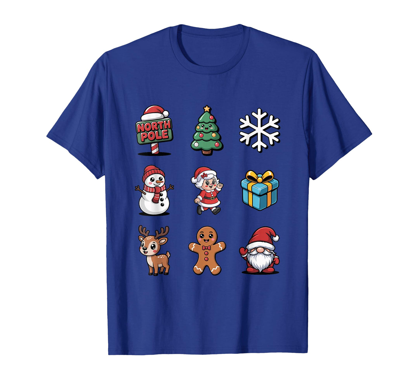 Cute Santa Gnome Tree Reindeer North Pole T-Shirt