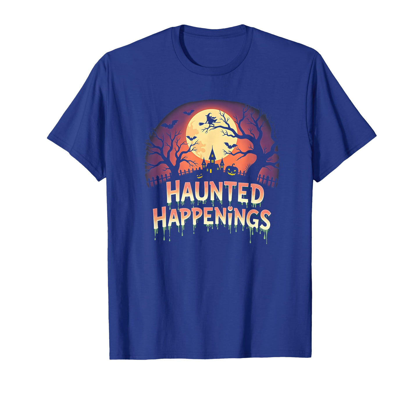 Classic Halloween Haunted Happenings Spooky Night Scene T-Shirt