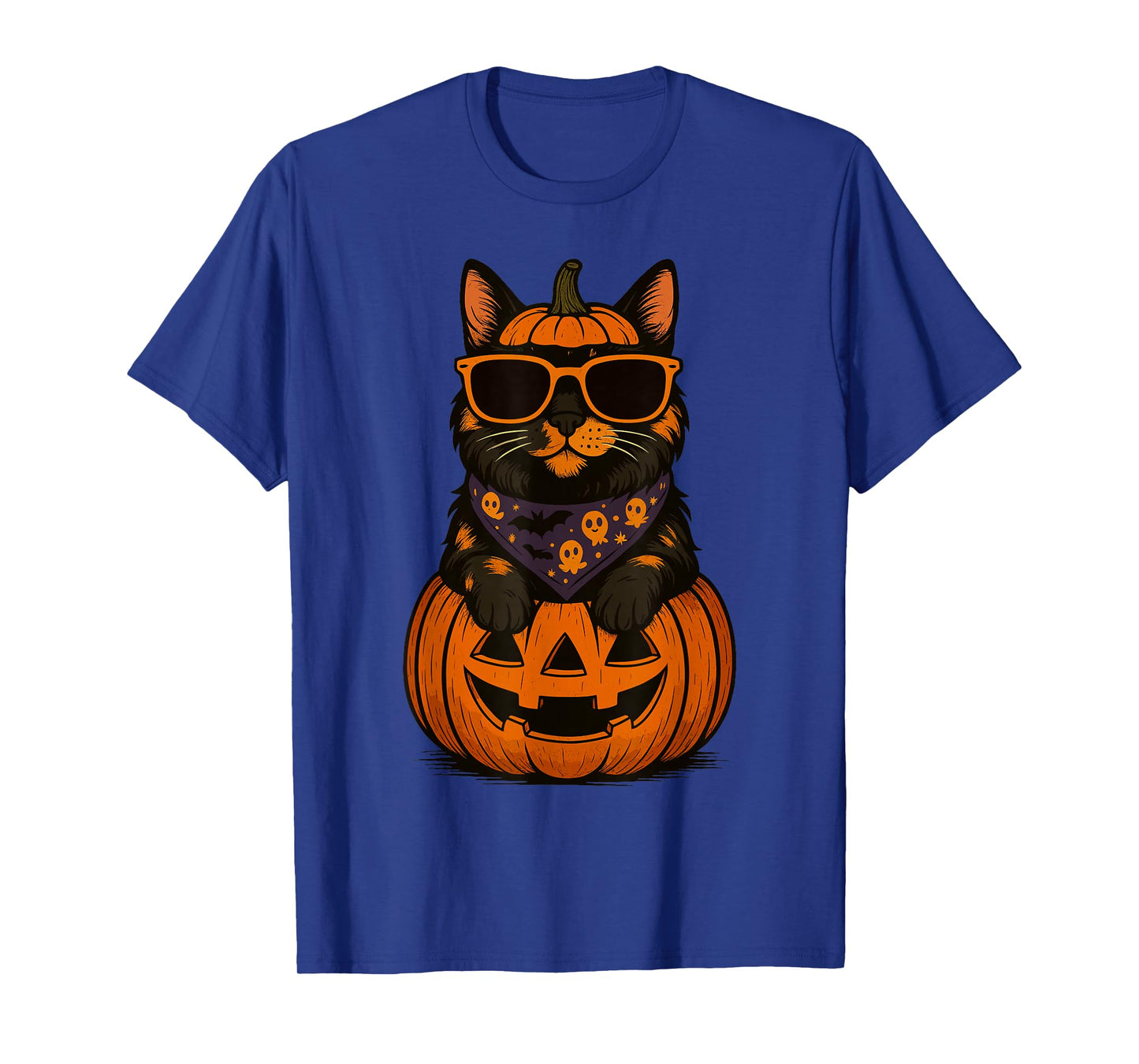 Spooky Tortoiseshell Cat Pumpkin Halloween Cat Lover T-Shirt