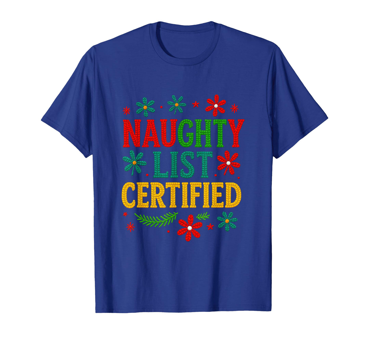 Pretty Naughty List with Santa Costume T-Shirt