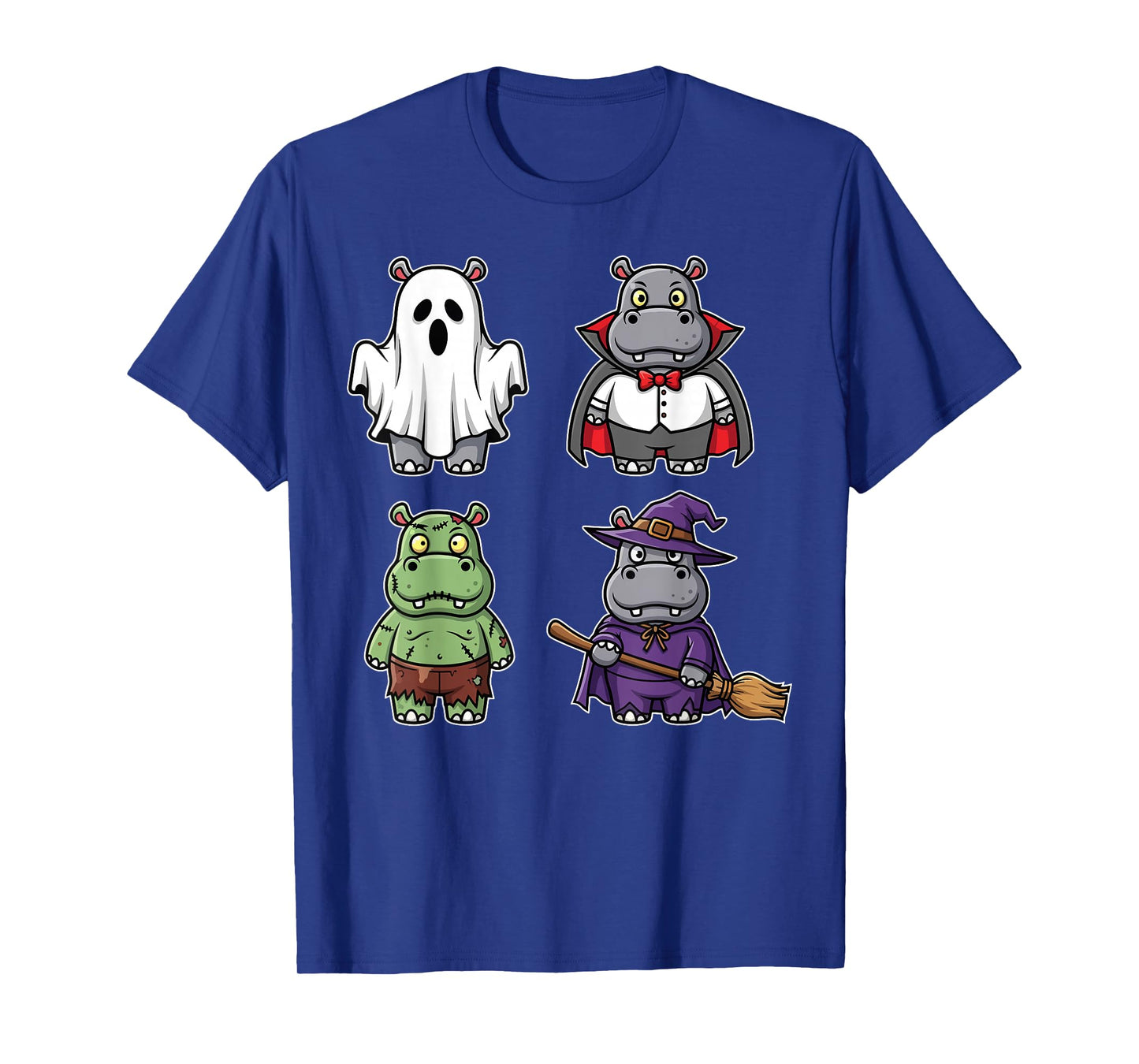Funny Hippo Ghost Witch Zombie Halloween Costume Boys Girls T-Shirt