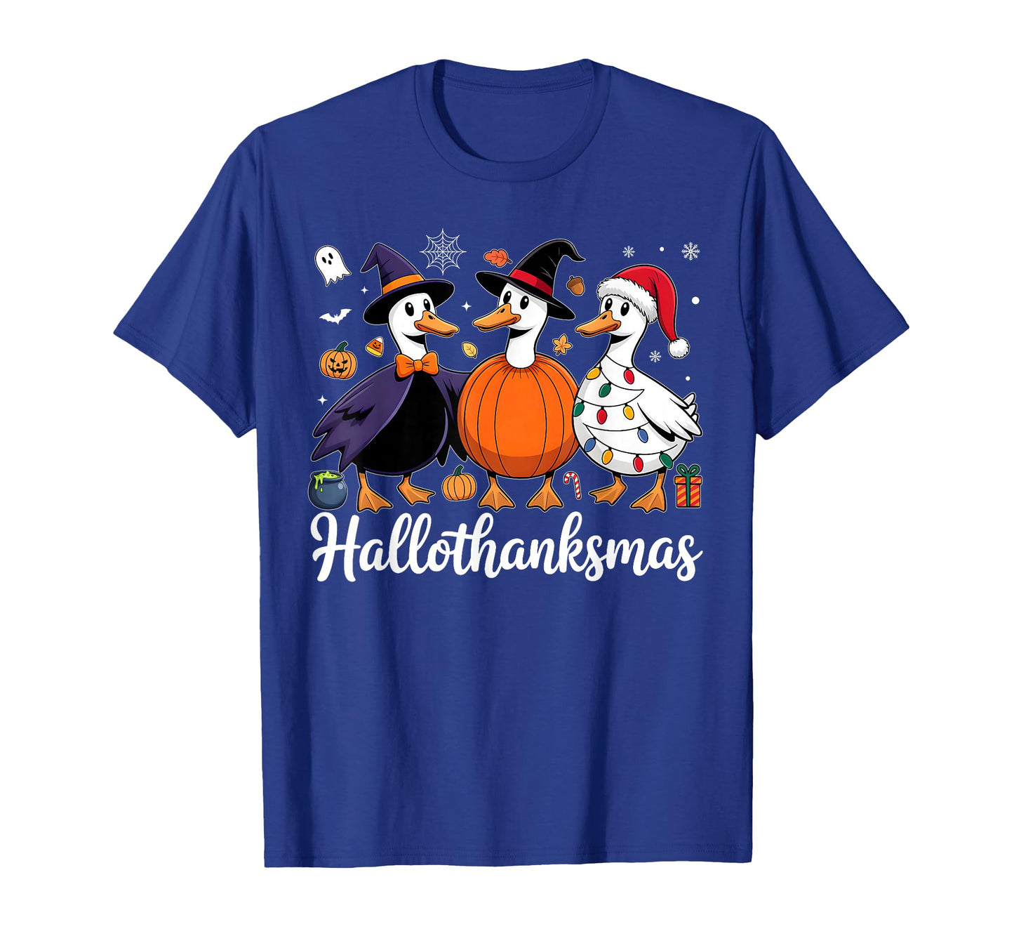 Duck Halloween Thanksgiving Christmas Happy HalloThanksMas T-Shirt