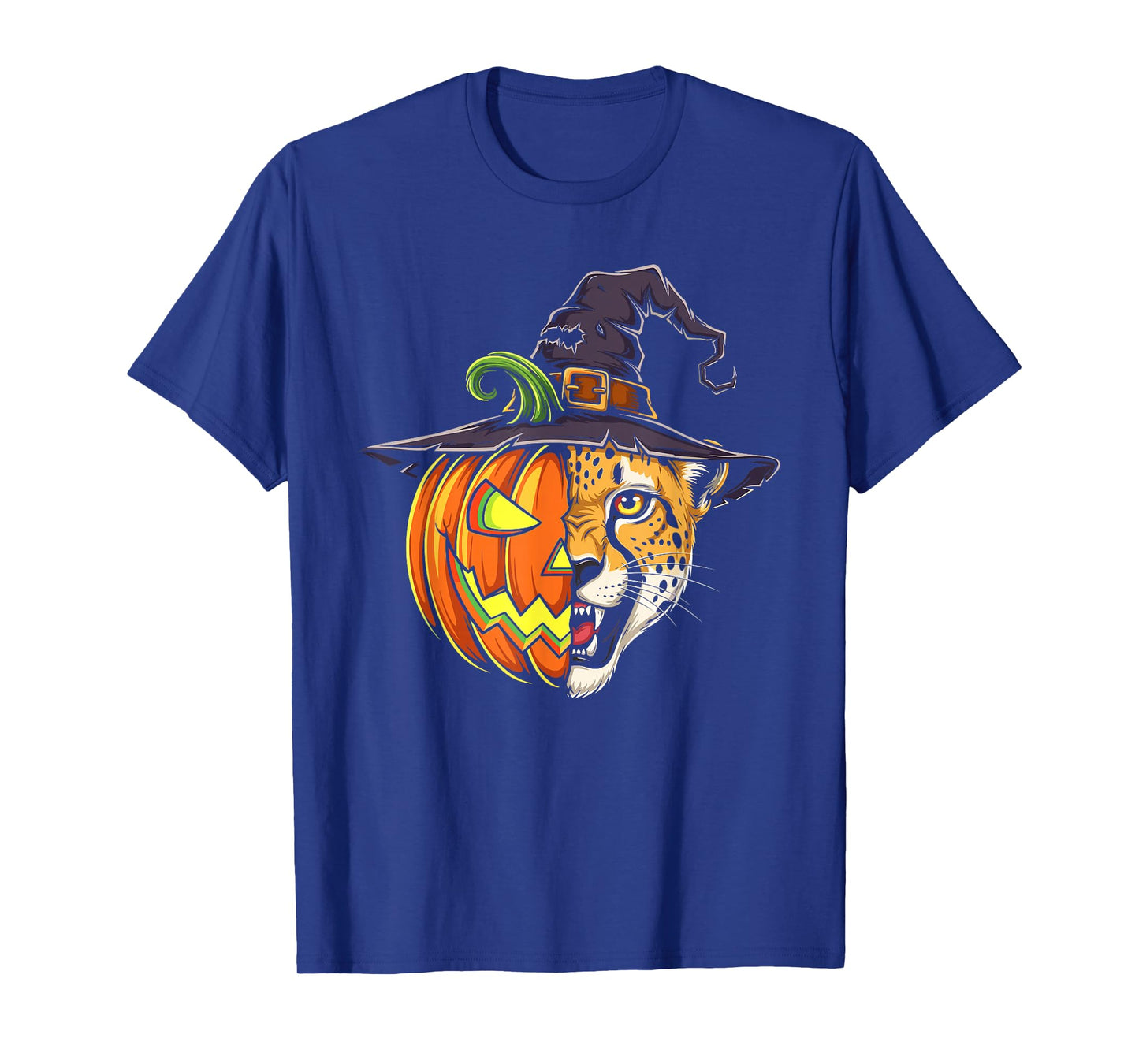 Cheetah Pumpkin Jack O Lantern Halloween Kids Mens Womens T-Shirt