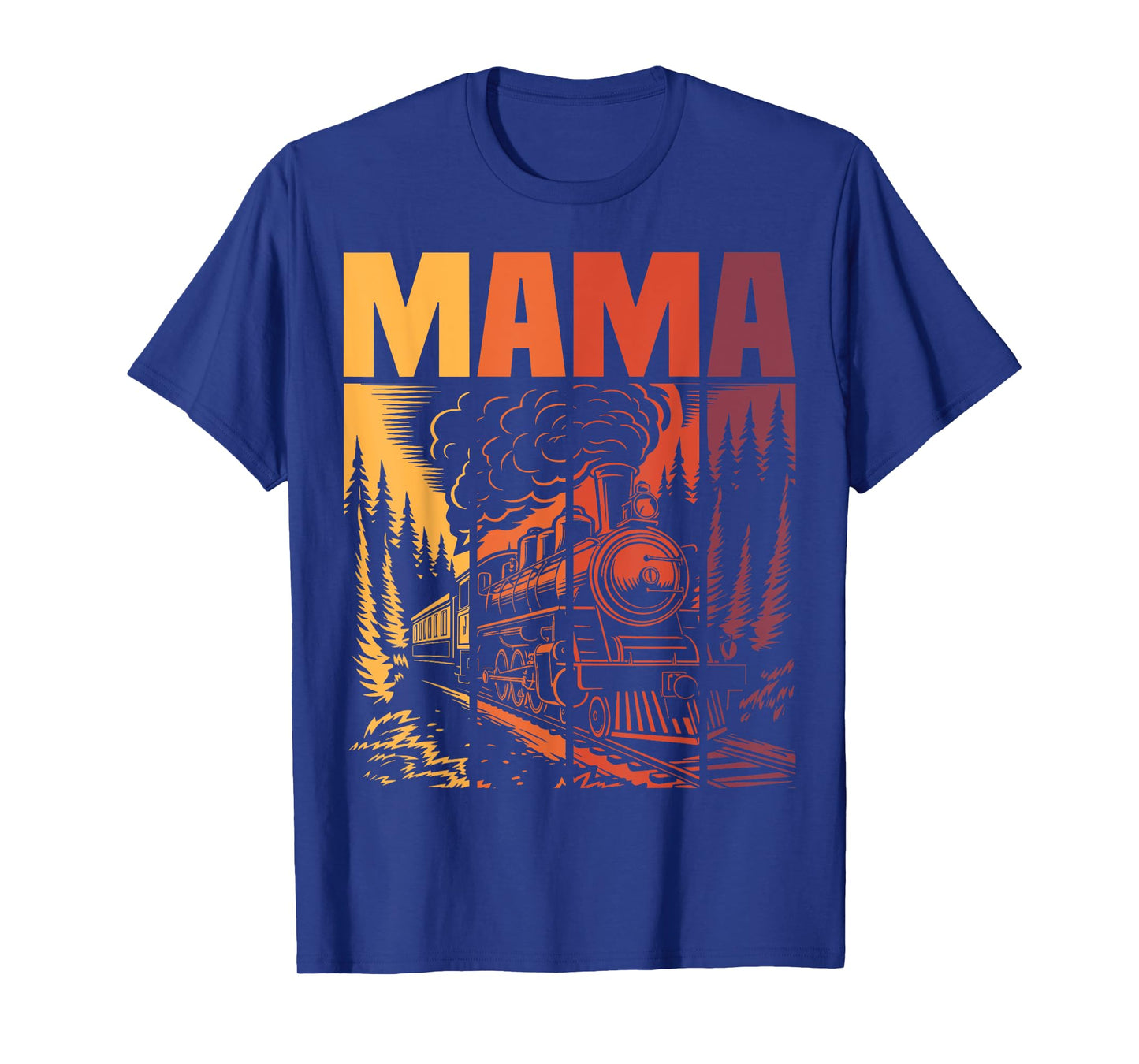 Mama Matching Family Retro Train Birthday Party Locomotive T-Shirt