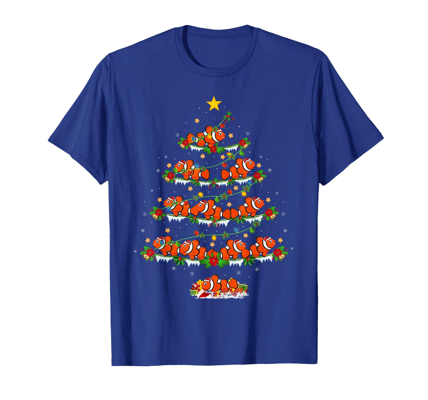 Clown Fish Christmas Tree Lights Funny Clown Fish Xmas T-Shirt