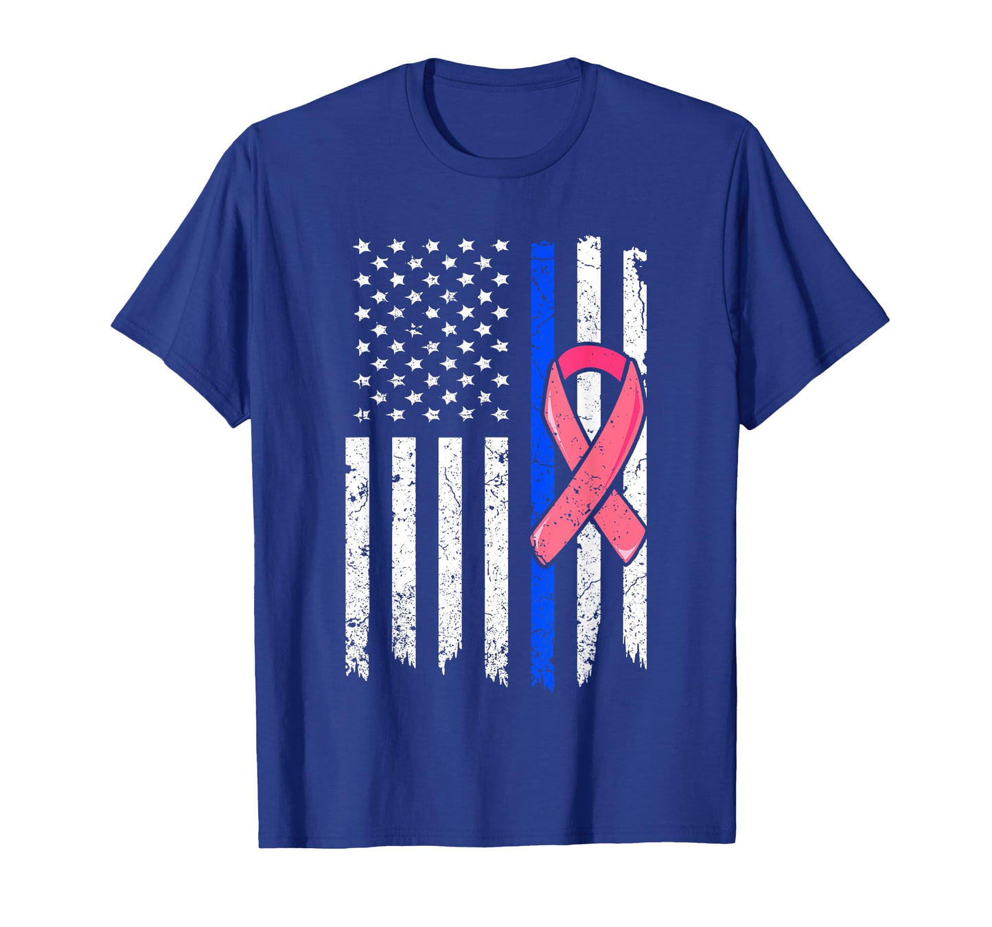 Breast Cancer Police Officer Pink Ribbon Policeman Women T-Shirt