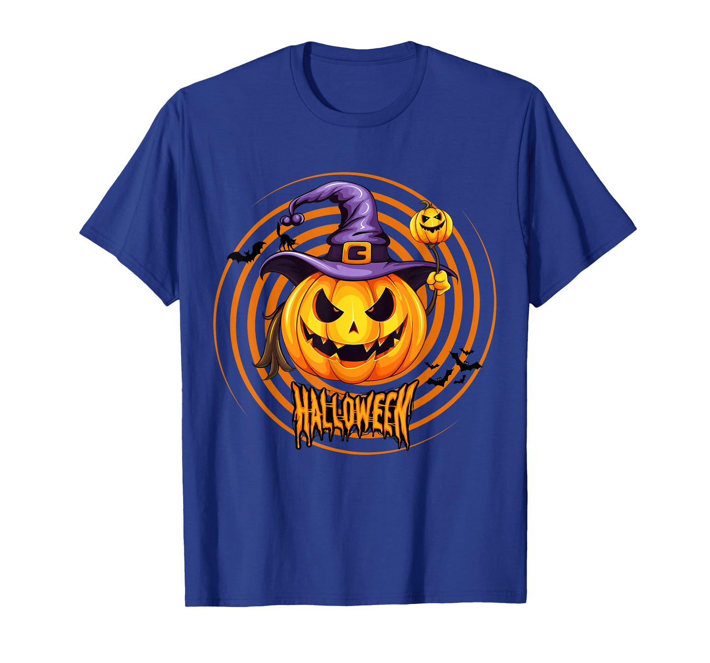 Scary Pumpkin Halloween–Spooky Jack O’Lantern with Witch Hat T-Shirt