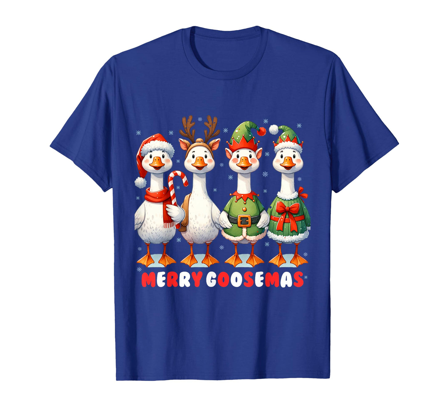 Funny Retro Merry Goosemas Christmas Silly Goose Xmas Lights T-Shirt