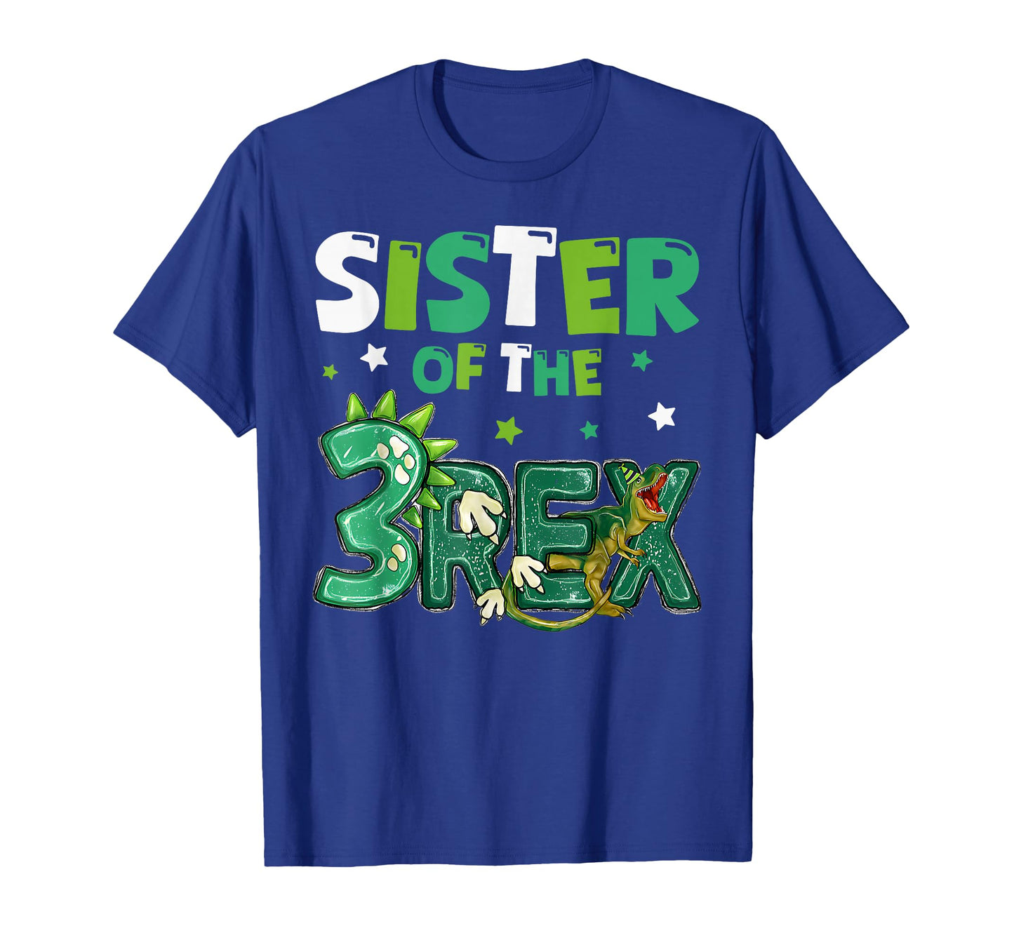Sister of the Three Rex Birthday Dinosaur Family Matching T-Shirt