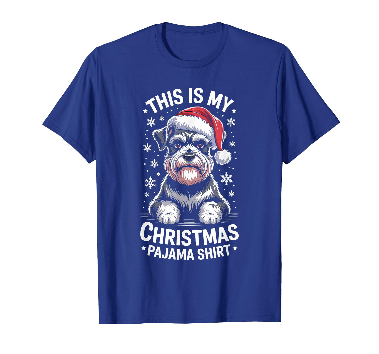 Funny Schnauzer Christmas Santa Hat Dog Lover Xmas T-Shirt