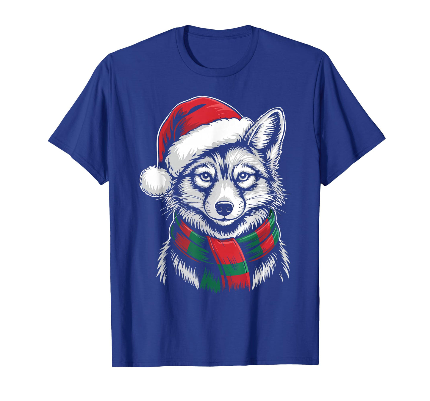 Coyote Xmas Santa Hat Scarf Christmas Costume T-Shirt