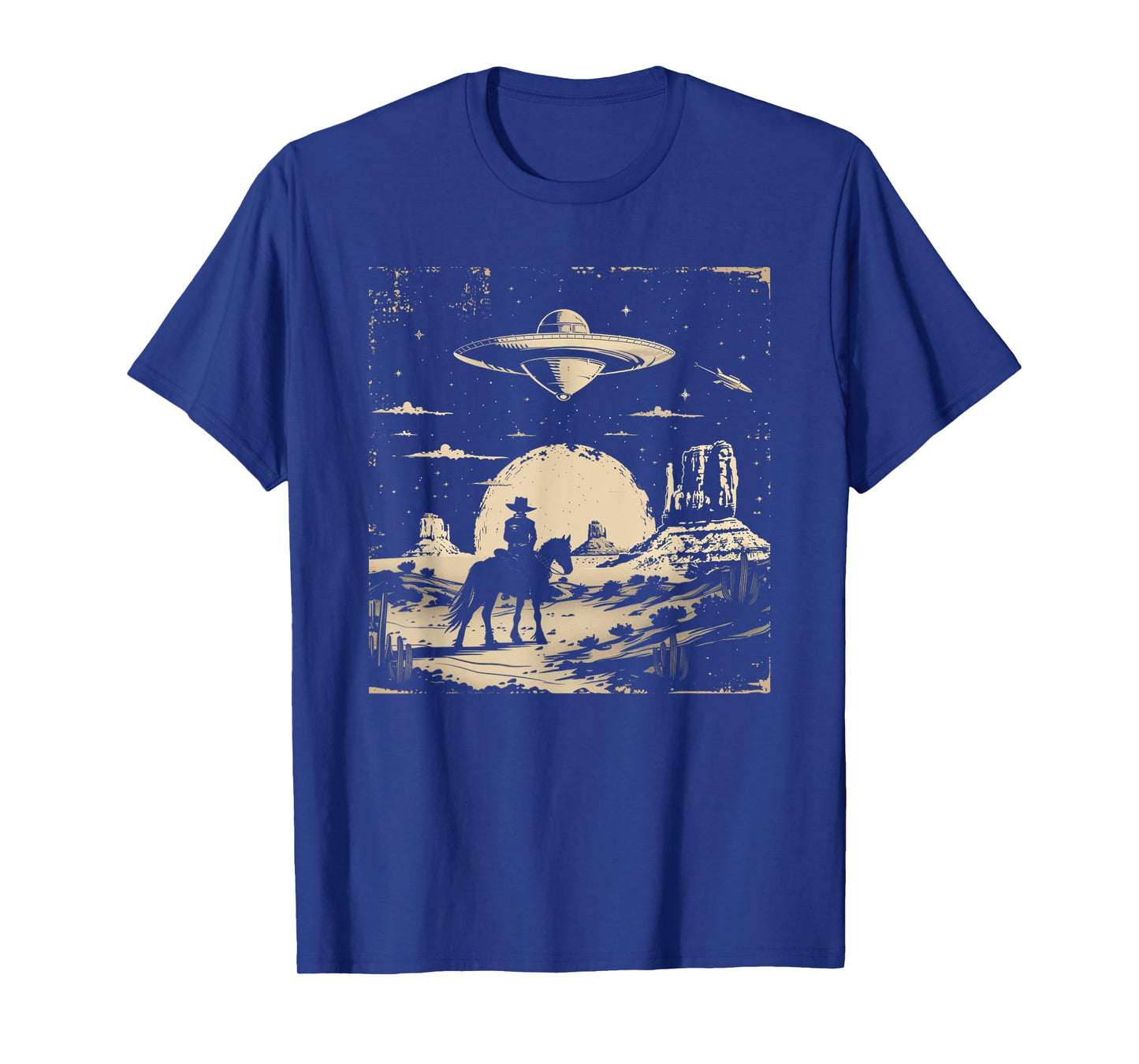 Cowboy UFO Alien Western Country Retro Vintage UAP Cowboy T-Shirt