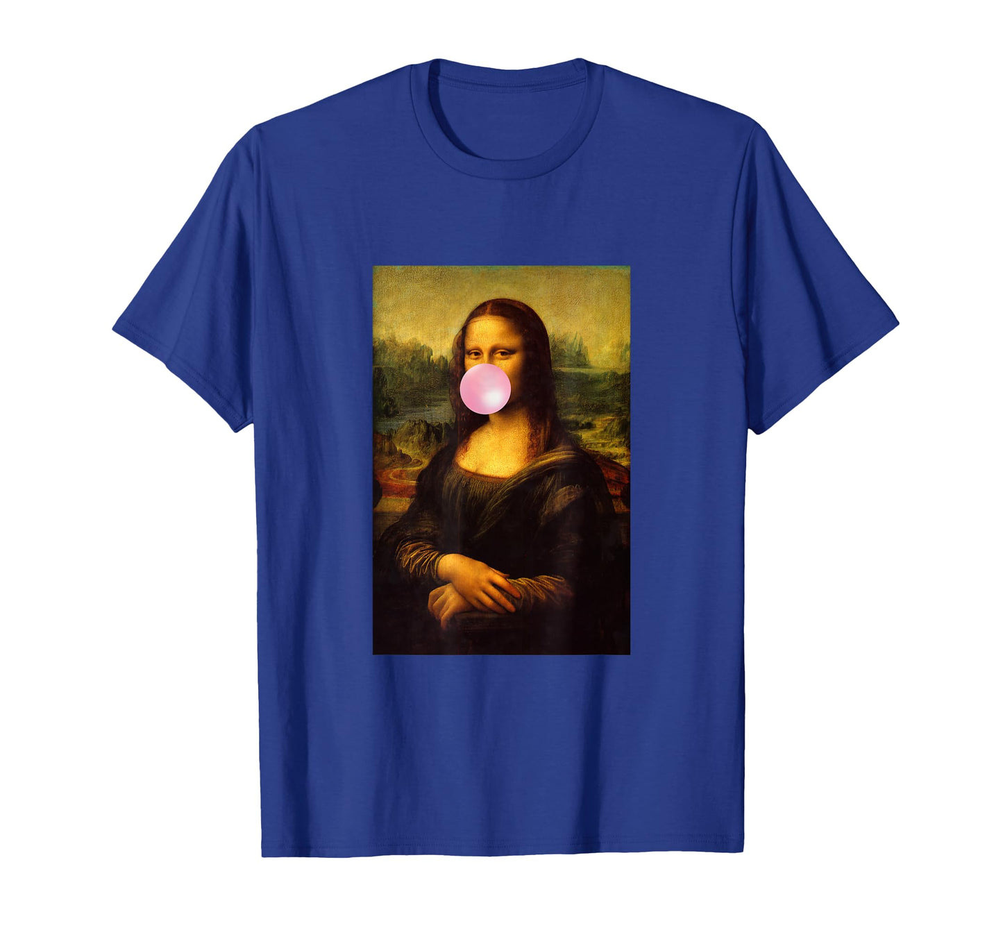 Enjoy Wear Sarcastic French Mona Lisa Chewing Bubble Gum Fun T-Shirt