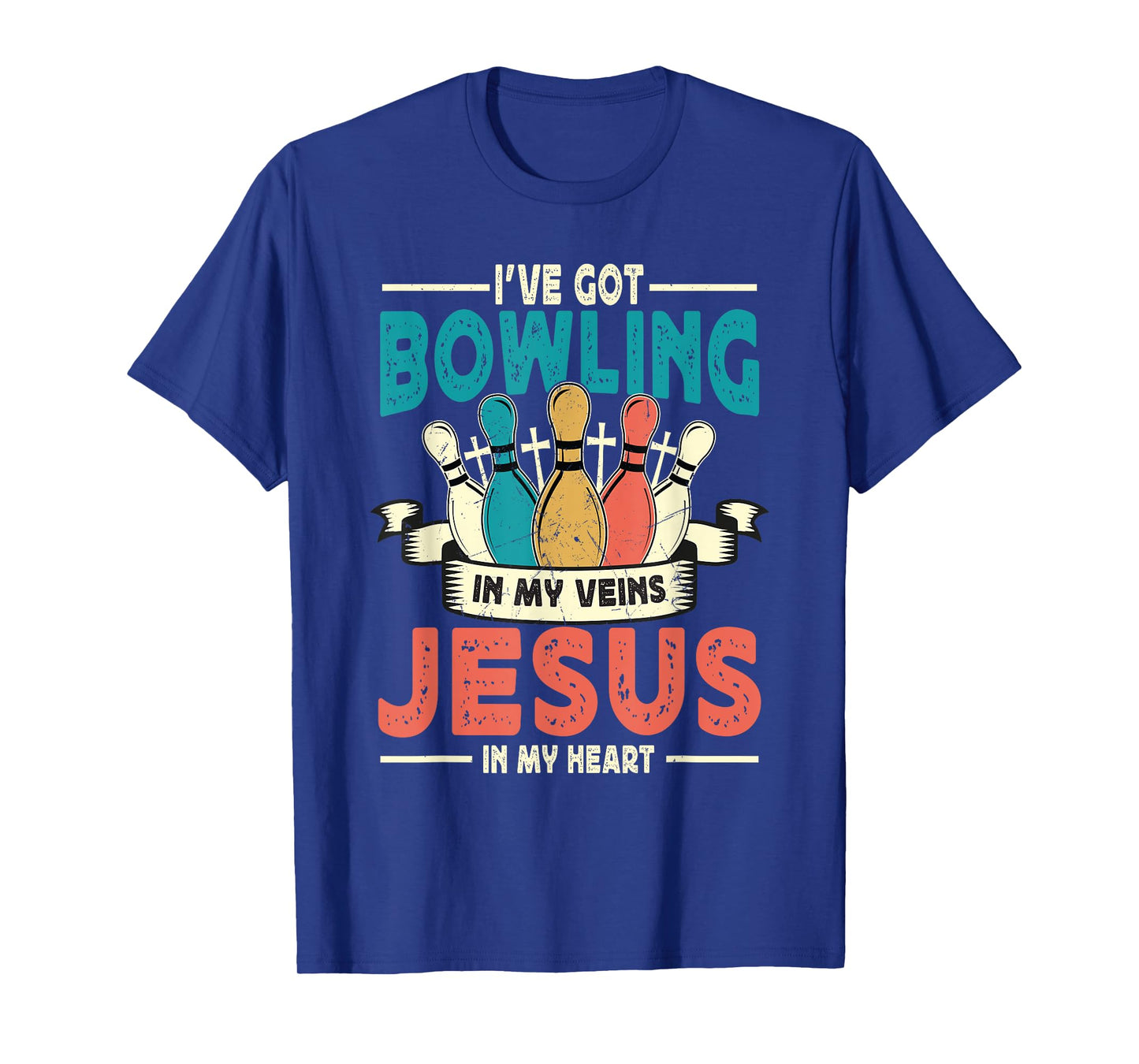 I've Got Bowling In My Veins and Jesus In My Heart Retro T-Shirt