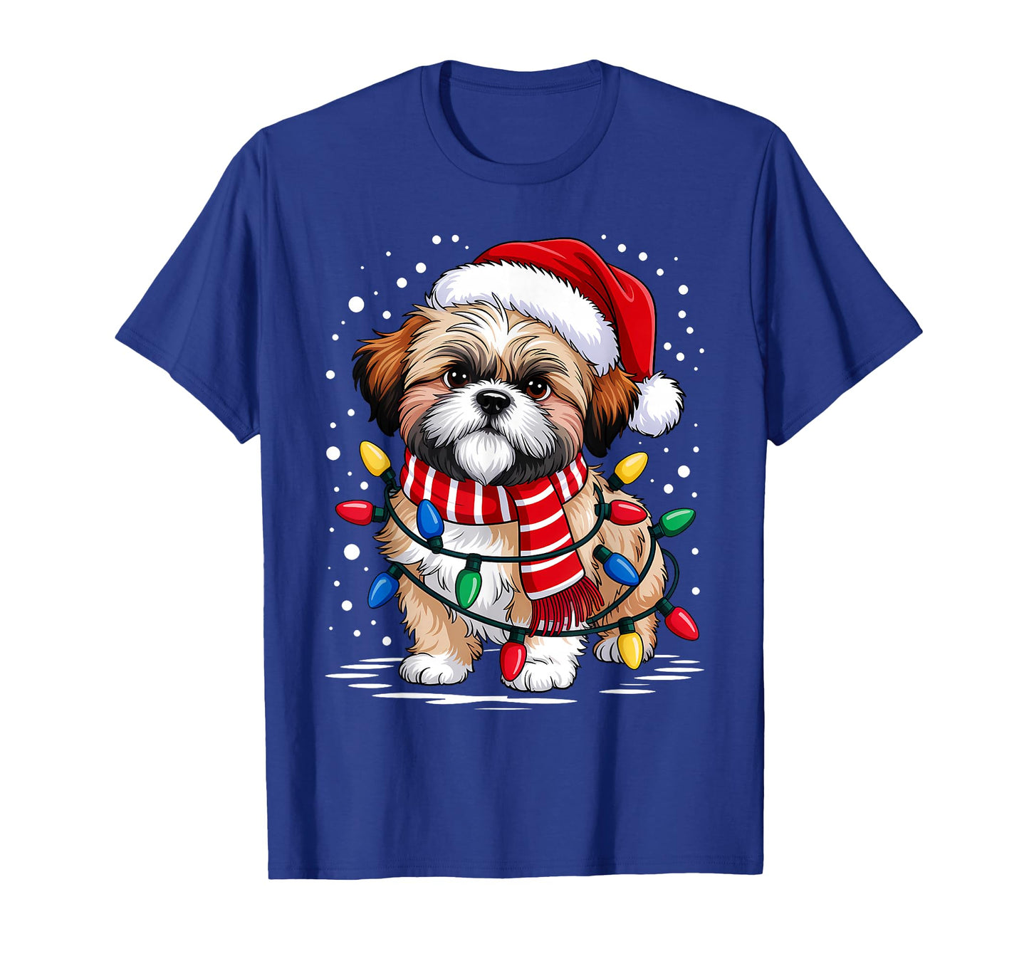 Christmas Santa Dog, Shih Tzu, Dog Lover Men Women Kids Xmas T-Shirt