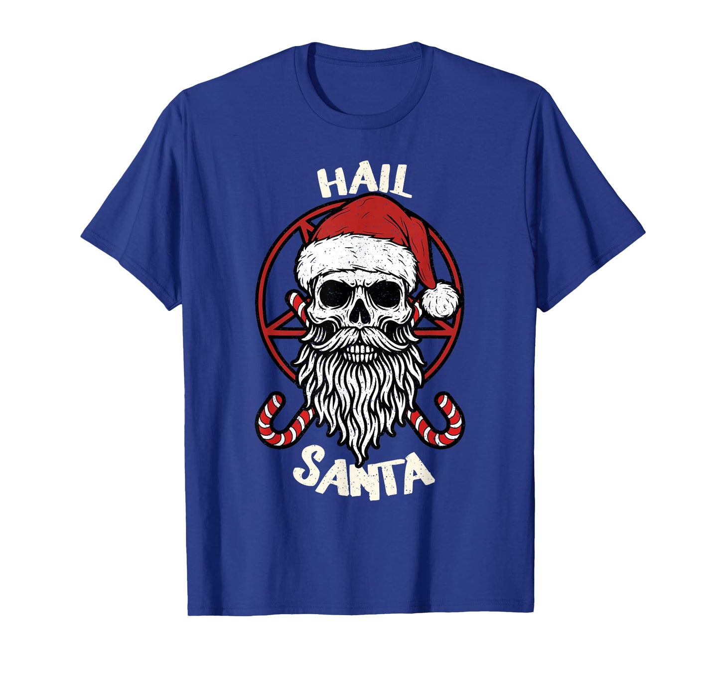 Hail Santa Skull Pagan Solstice Gothic Anti Christmas T-Shirt