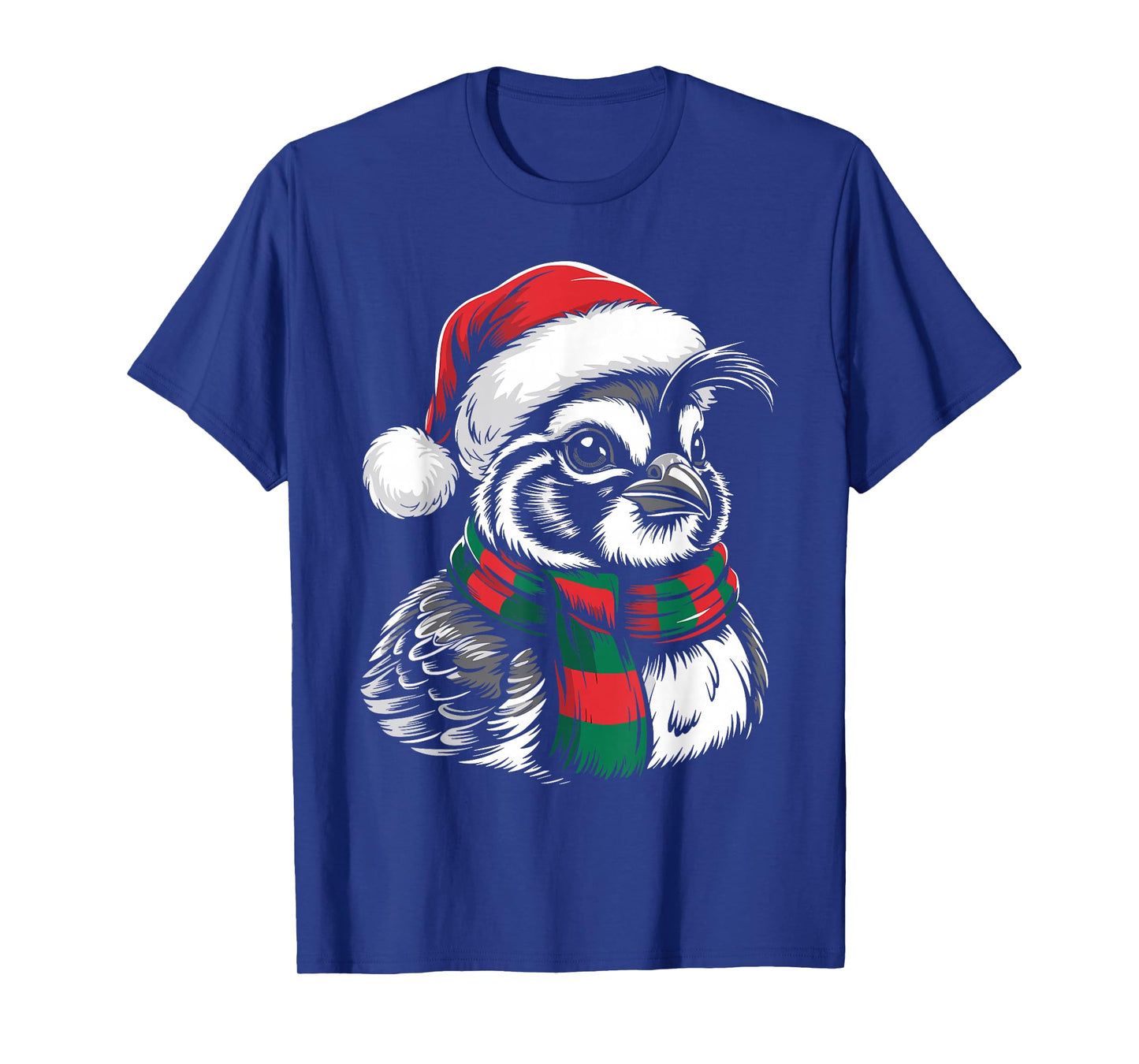 Quail Bird Xmas Santa Hat Scarf Christmas Costume T-Shirt