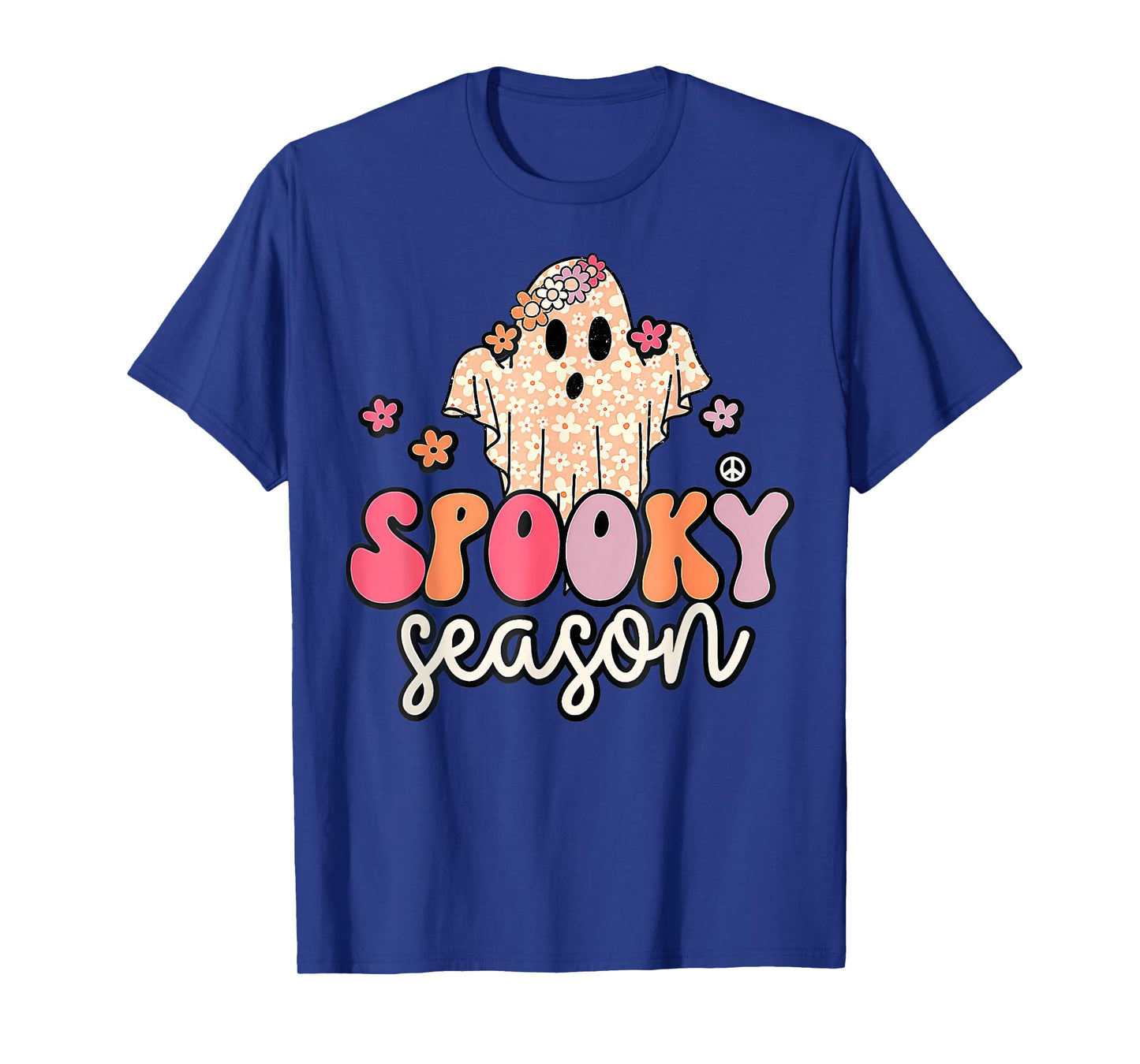 Groovy Spooky Season Ghost Flower Halloween Costume Girls T-Shirt