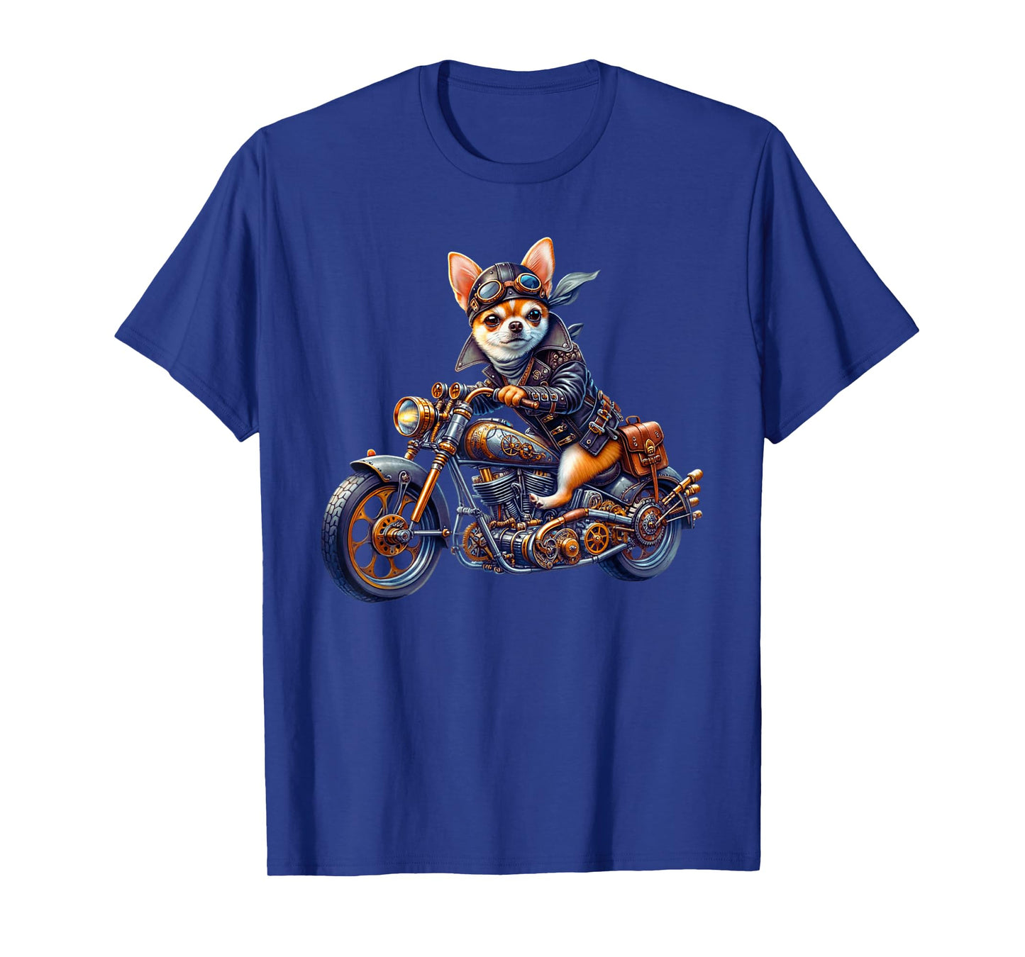 Cool Steampunk Chihuahua Biker Vintage Motorcycle Dog Lovers T-Shirt