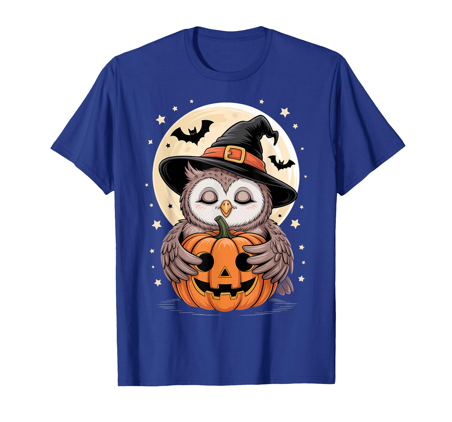 Halloween Owl Witch Hat Pumpkin Spooky T-Shirt