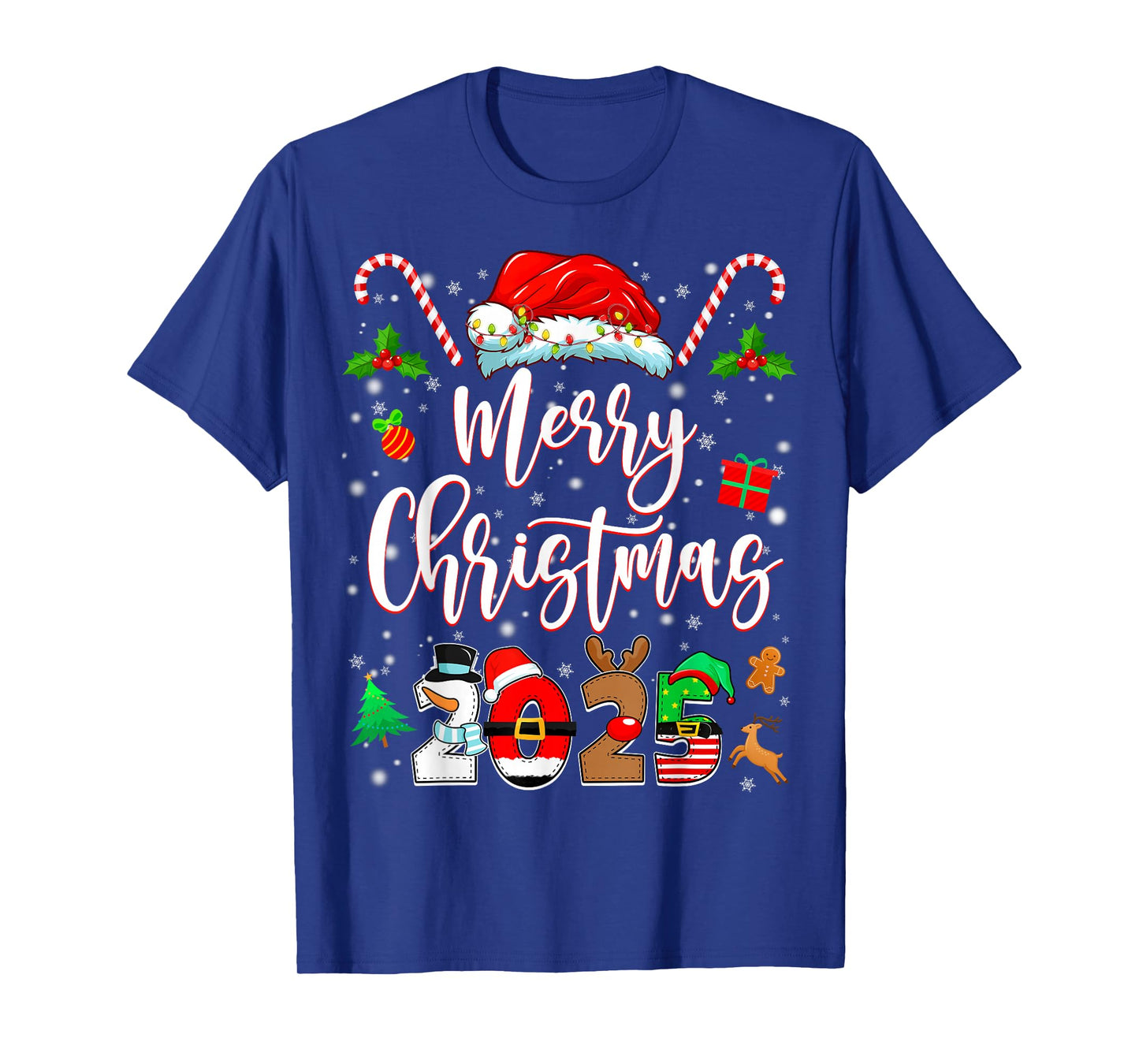 Merry Christmas 2025 Family Matching Pajamas Xmas Men Women T-Shirt