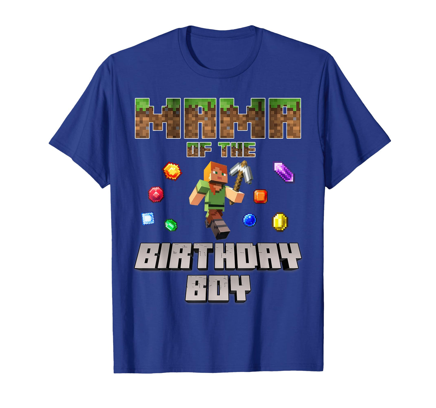 Mama Of The Birthday Boy Video Gamer Pixel Number T-Shirt