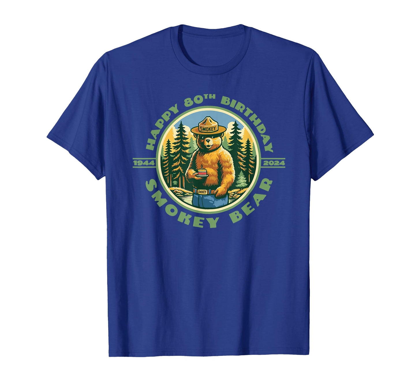 Happy 80th Birthday Smokey Bear 1944-2024 Retro Cupcake T-Shirt