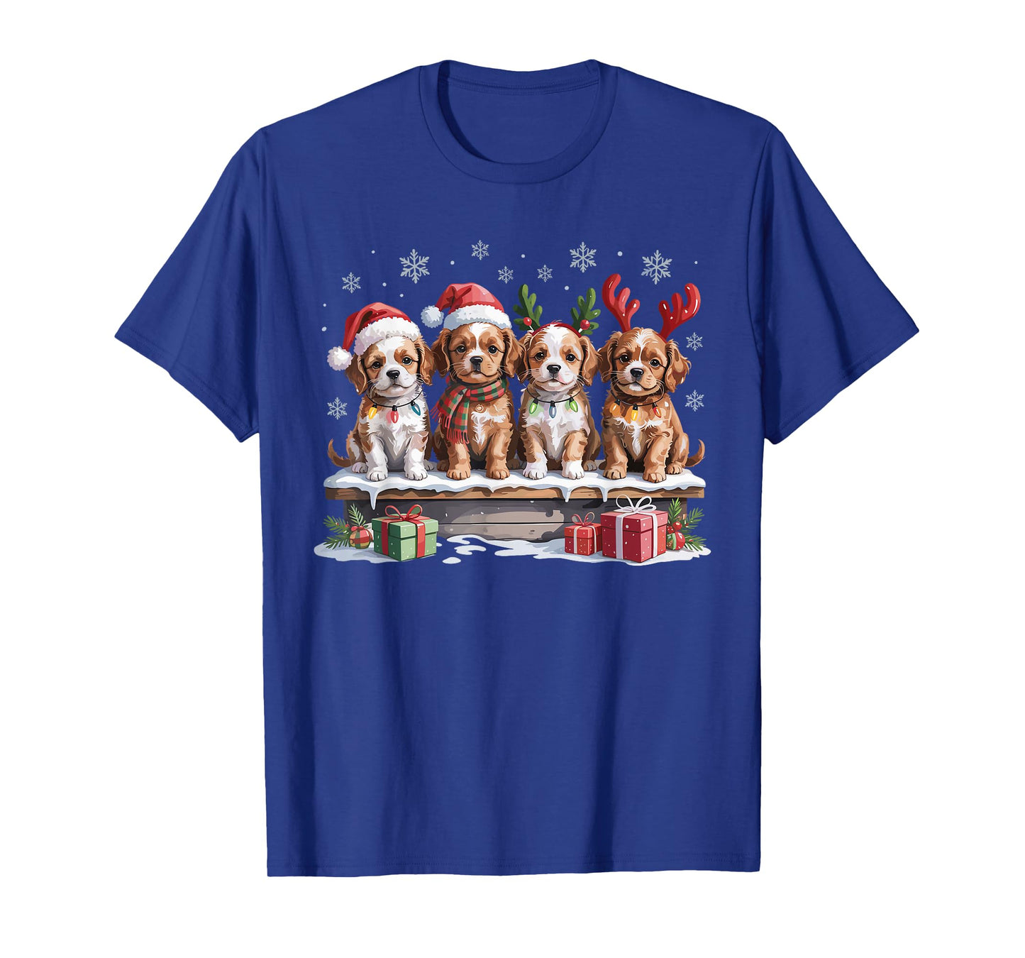 Cute Cavapoo Christmas Puppies Dog Lovers Funny Holiday T-Shirt