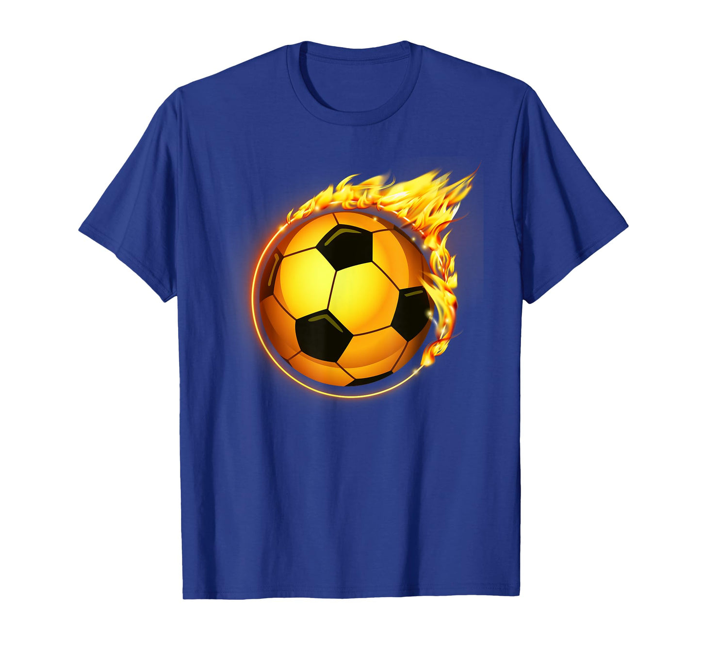 Flaming Soccer Ball Flames Soccer Goal T-Shirt