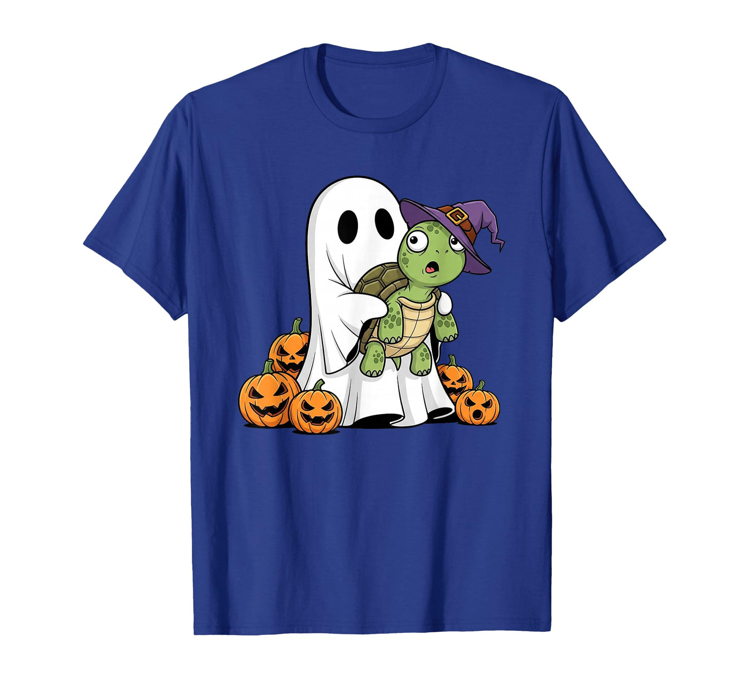 Funny Ghost Turtle Pumpkin Halloween Kids Mens Womens T-Shirt