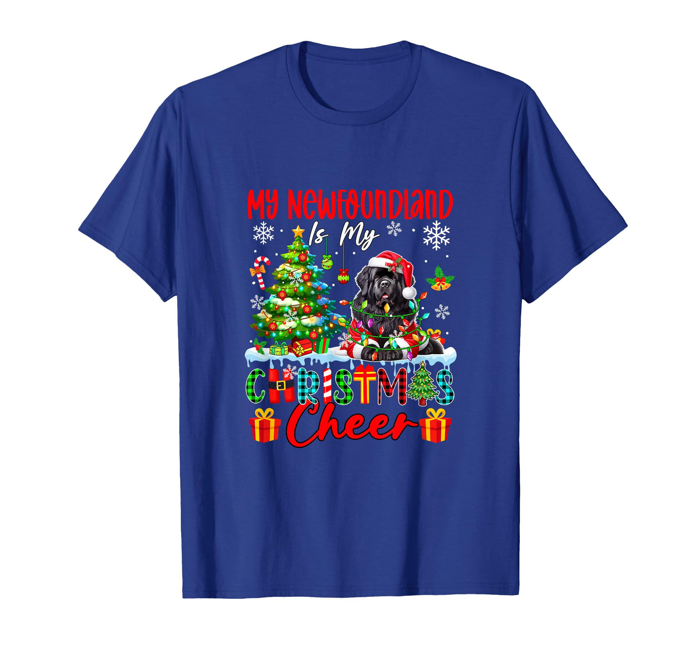 My Newfoundland is My Xmas Cheer Funny Santa Dog Owner Kids T-Shirt