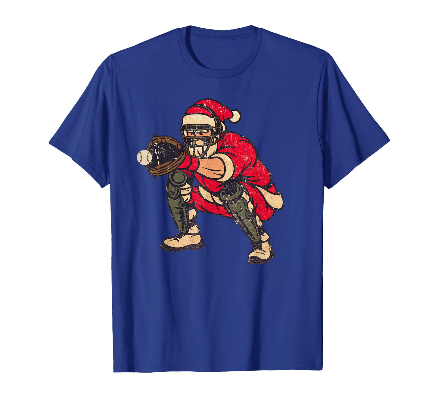 Santa Claus Playing Baseball Xmas Holiday Funny Christmas T-Shirt