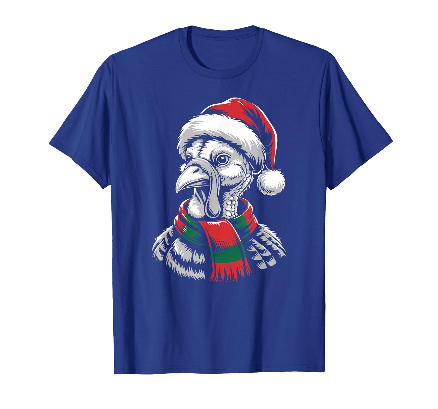 Turkey Xmas Santa Hat Scarf Christmas Costume T-Shirt