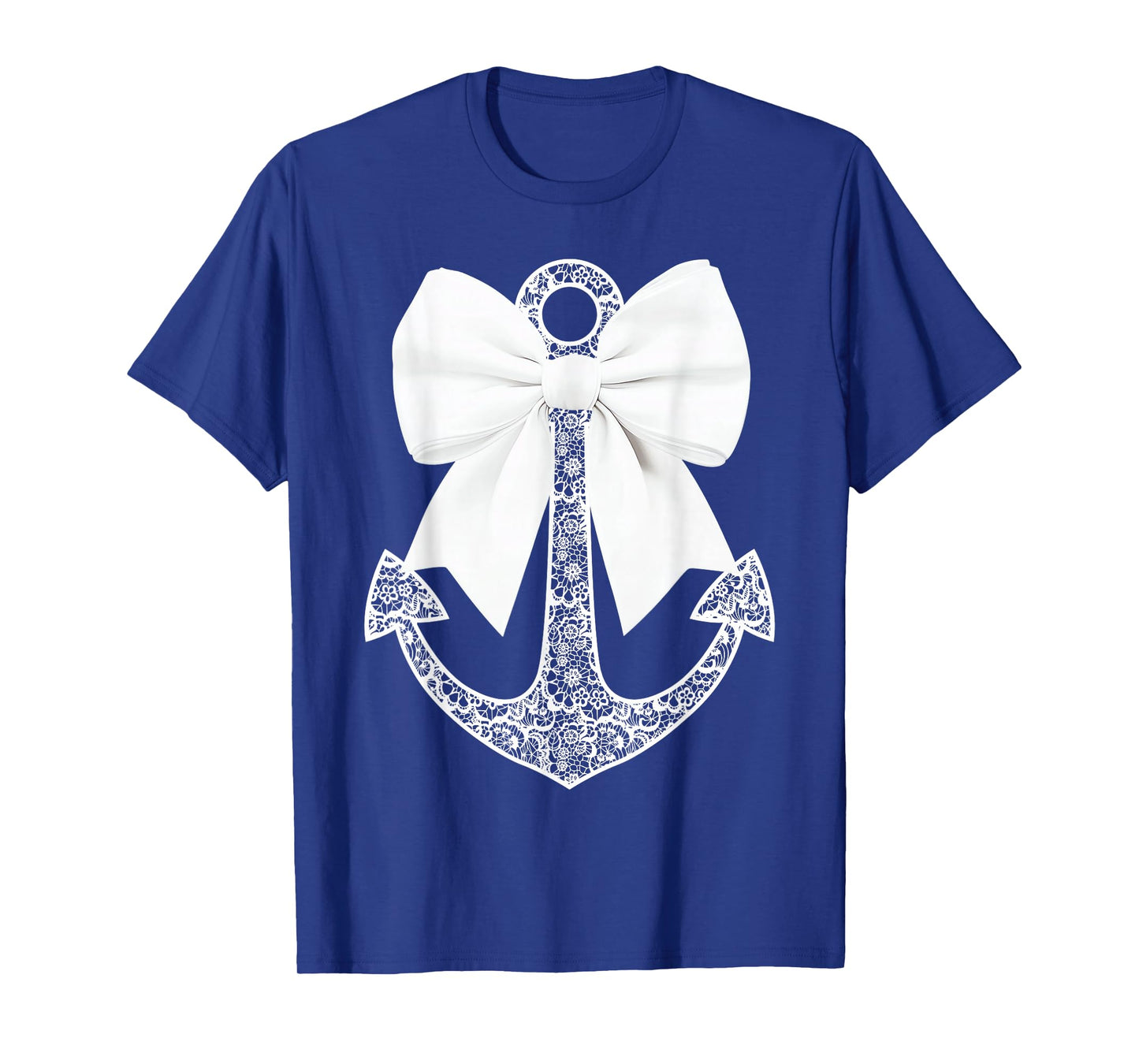 White Lace Bow Tie Nautical Cruise Anchor Boat Cruiser Lover T-Shirt