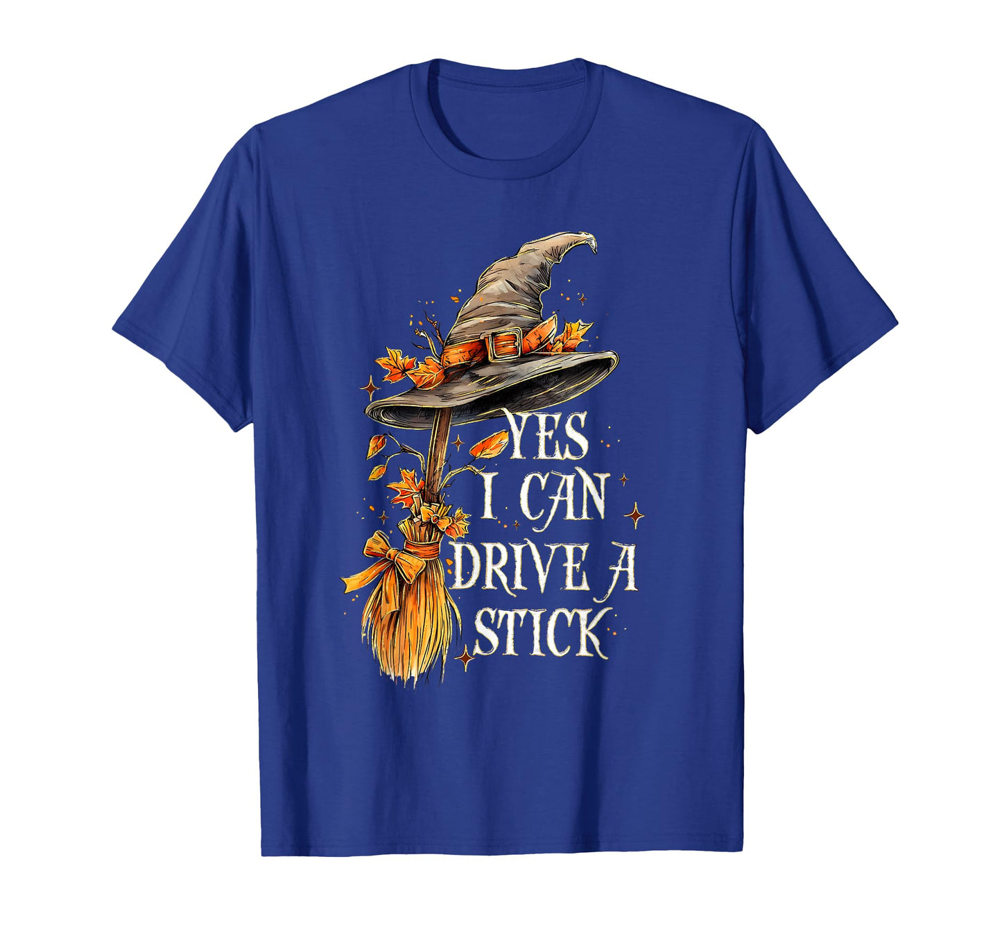 Yes I Can Drive A Stick Funny Halloween Spooky Witch T-Shirt