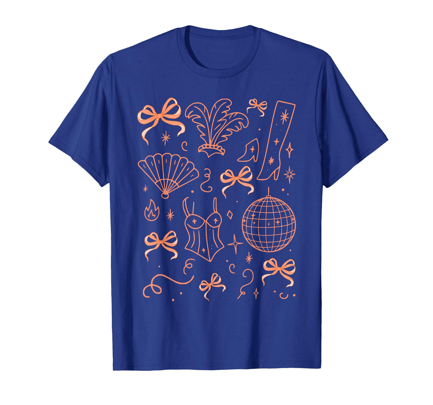 Vintage Disco Ball Aesthetic Coquette Bow Party T-Shirt