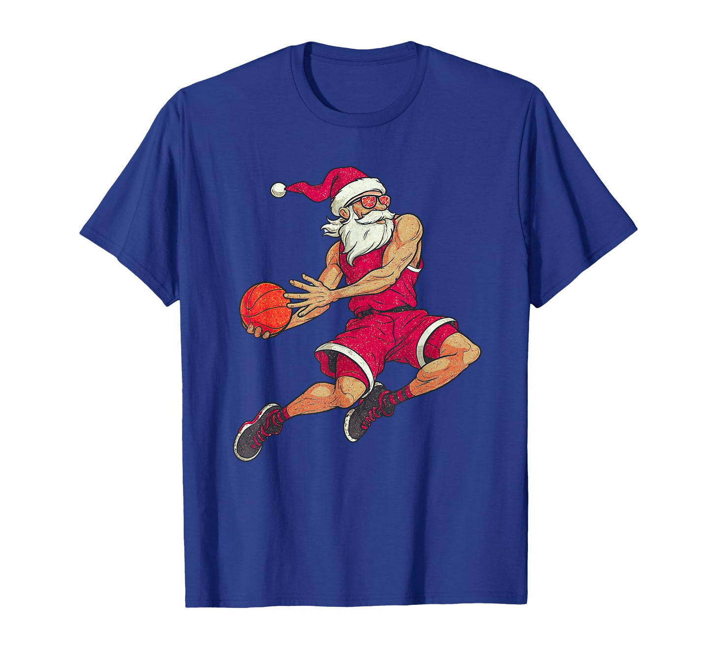 Santa Claus Playing Basketball Xmas Holiday Christmas T-Shirt