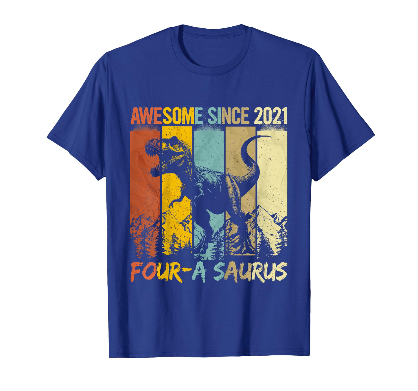 Kids 4 Year Old Dinosaur 4th Birthday T Rex Dino Four A Saurus T-Shirt