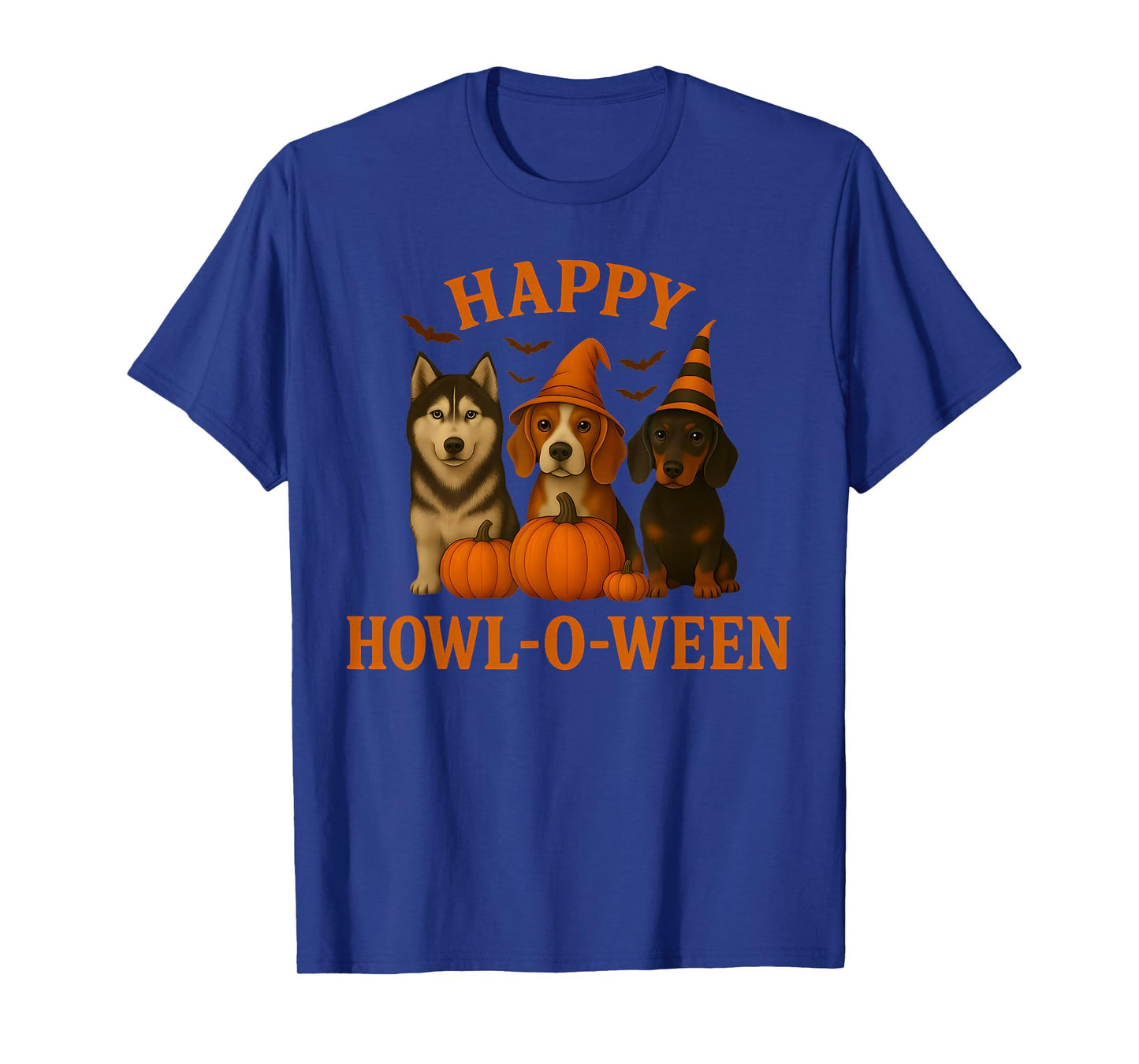 Happy Howl-O-Ween Wiener Dog Pumpkin Halloween T-Shirt