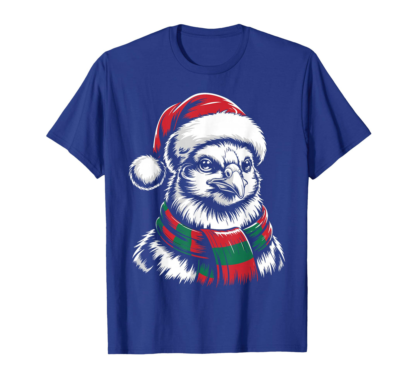 Chicken Xmas Santa Hat Scarf Christmas Costume T-Shirt