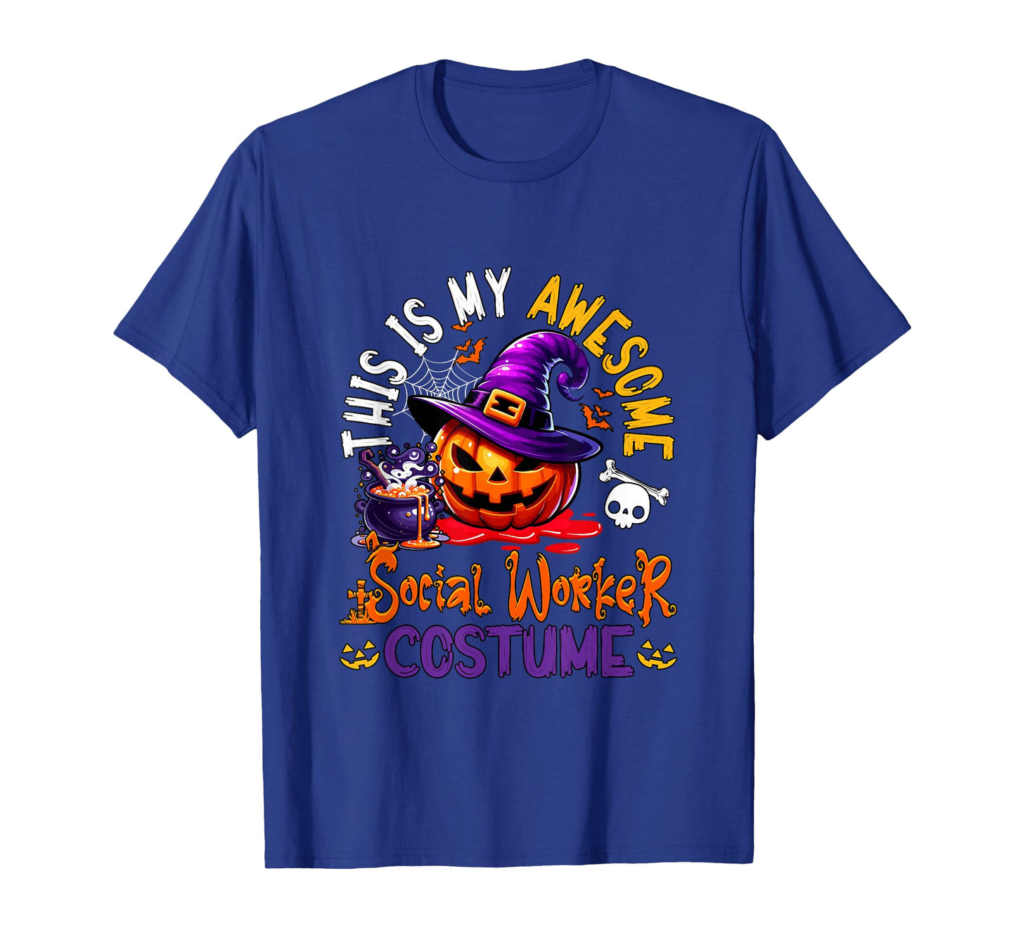 My Awesome Social Worker Costume Witch Carved Pumpkin T-Shirt