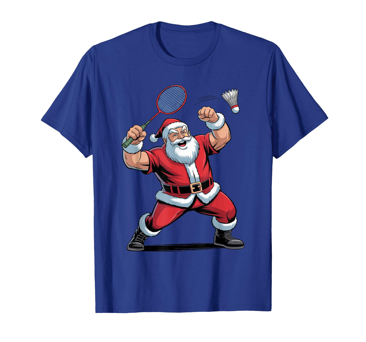 Santa Playing Badminton Funny Holiday Christmas Xmas Pajama T-Shirt