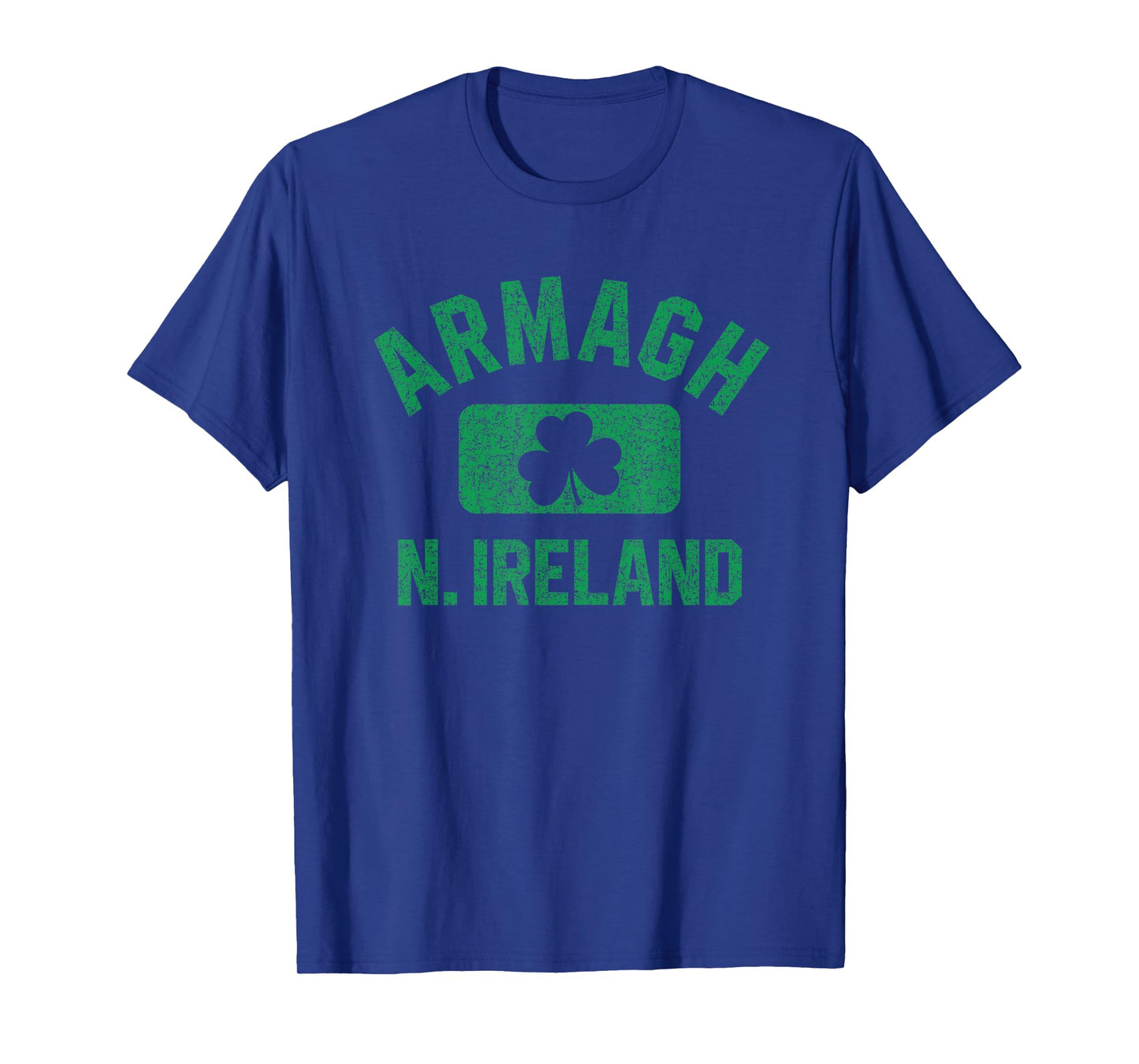 Armagh N. Ireland Gym Style Distressed Green Print T-Shirt